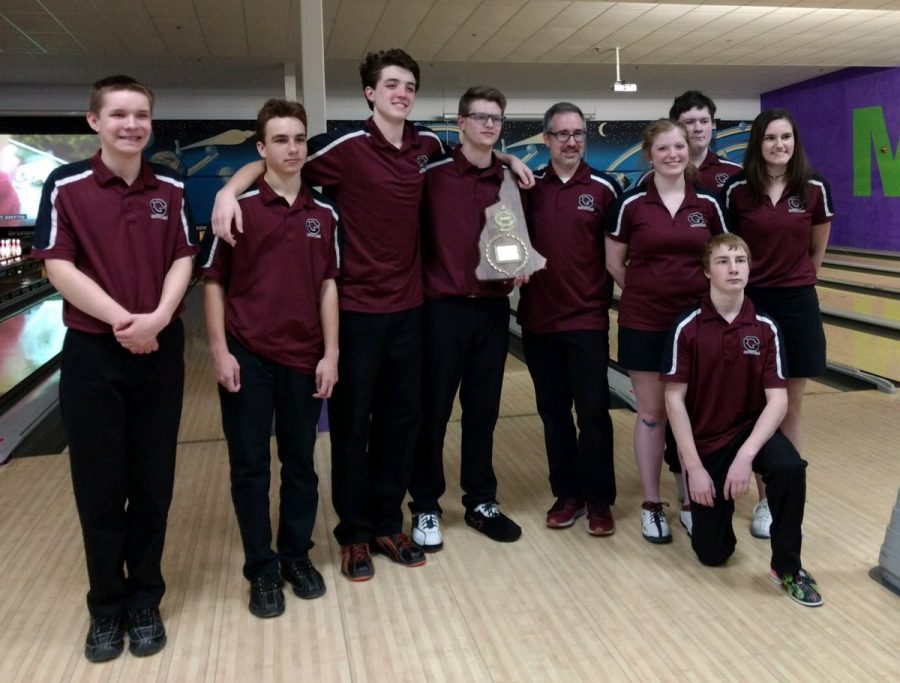 The bowling team after winning the championship.