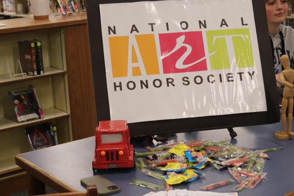 NAHS table in the library for Open House