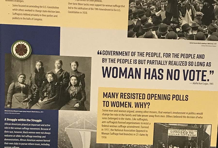 Rightfully Hers a pop up exhibition hosted by Rho Kappa showcasing the ratification of the 19th Amendment