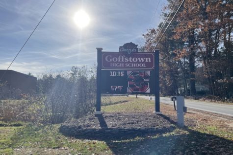 Goffstowns new entrance sign (digital sign is distorted by image)