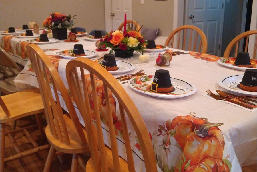 Table set for Thanksgiving 