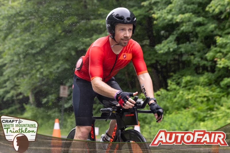 Joseph competing in the White Mountains Triathalon