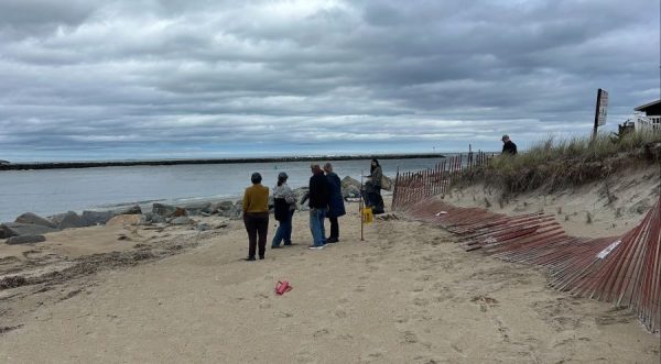 Volunteers working to restore dunes.