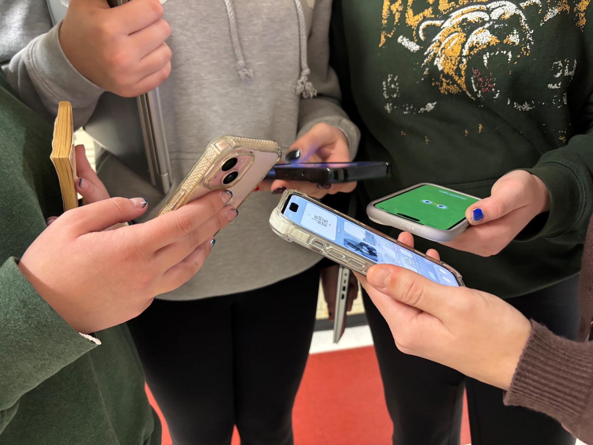 Students and their cell phones after school