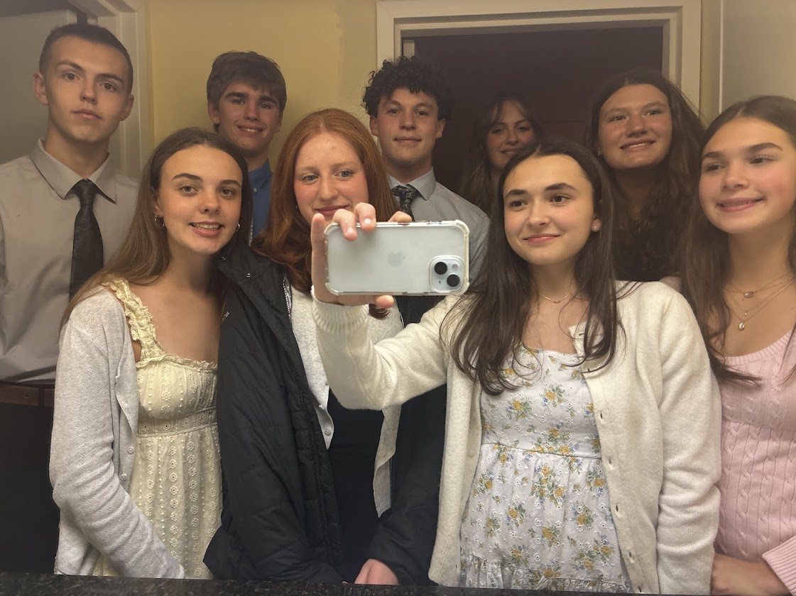 Students dress for dinner at Waterville