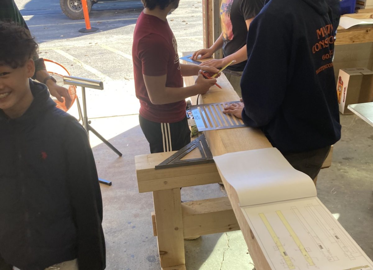 Wood Shop students at work